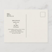 Eenvoudig en stijlvol Monogram beige Save the Date Aankondigingskaart (Achterkant)