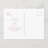 Eenvoudig en stijlvol Monogram Blush Sparen de Dat Aankondigingskaart (Achterkant)