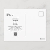 Eenvoudig en stijlvol monogram huwelijk Bespaar de Briefkaart (Achterkant)