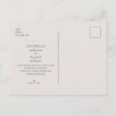 Eenvoudig en stijlvol monogram huwelijk bespaart d aankondigingskaart (Achterkant)