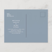 Eenvoudig en stijlvol monogram Stustblauw Verander Aankondigingskaart (Achterkant)