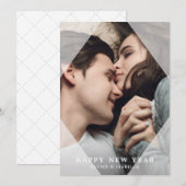Eenvoudig en stijlvol nieuwjaar fotofeestdag feestdagenkaart (Voorkant / Achterkant)