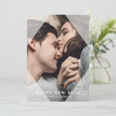 Eenvoudig en stijlvol nieuwjaar fotofeestdag feestdagenkaart (Staand voorkant)