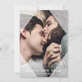 Eenvoudig en stijlvol nieuwjaar fotofeestdag feestdagenkaart