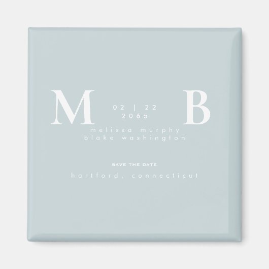 Eenvoudig en stijlvol winterblauw magneet (Voorkant)