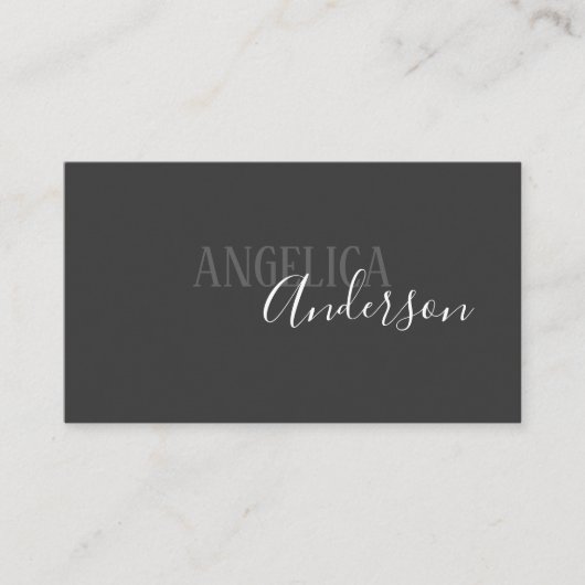 Eenvoudig en stijlvol (wit/grijs) visitekaartje (Voorkant)