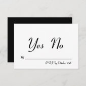 Eenvoudig en stijlvol zwart-wit RSVP (Voorkant / Achterkant)