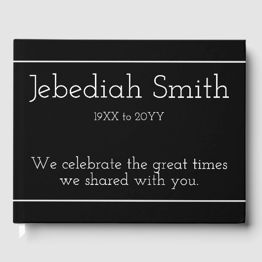 Eenvoudig en treurig Sympathie Gastenboek (Voorkant)