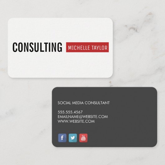 Eenvoudig en vet (rood) visitekaartje (Voorkant / Achterkant)