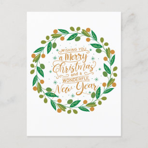 Eenvoudig en vrolijk kerstfeest briefkaart