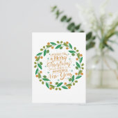 Eenvoudig en vrolijk kerstfeest briefkaart (Staand voorkant)