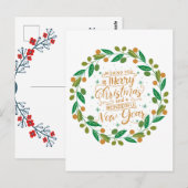 Eenvoudig en vrolijk kerstfeest briefkaart (Voorkant / Achterkant)