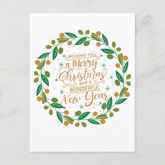 Eenvoudig en vrolijk kerstfeest briefkaart (Voorkant)