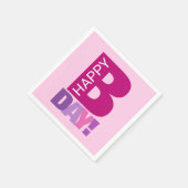 Eenvoudig en vun, roze, Happy Bday Paper Napkins Servetten (Hoek)