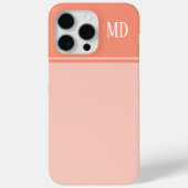 Eenvoudig en zalmroze gestreept monogram Case-Mate iPhone case (Achterkant)