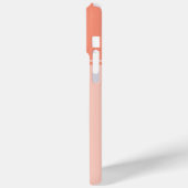 Eenvoudig en zalmroze gestreept monogram Case-Mate iPhone case (Achterkant / Links)