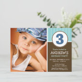 Eenvoudig en zoet chocolade/blauw Birthday Invite Kaart (Staand voorkant)