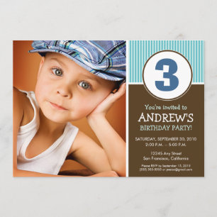 Eenvoudig en zoet chocolade/blauw Birthday Invite Kaart