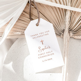 Eenvoudig en Zoet | Roze Gouden Eerste Heilige Com Cadeaulabel