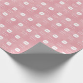 Eenvoudig en zwart-wit roze monogram met naam cadeaupapier (Hoek)