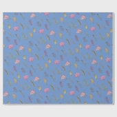 Eenvoudig Engels Roze Paarse Bloemen Dank u Gift Cadeaupapier (Vlak)