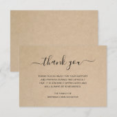 Eenvoudig eslegant Rustic Funeral Sympathie Bedankkaart (Voorkant / Achterkant)