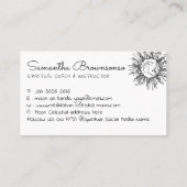Eenvoudig Esoteric Woman Celestial Sun Face Visitekaartje (Achterkant)