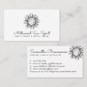 Eenvoudig Esoteric Woman Celestial Sun Face Visitekaartje (Voorkant / Achterkant)