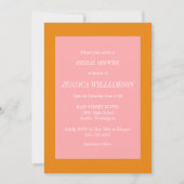 Eenvoudig esthetisch roze en Oranje Vrijgezellenfe Kaart (Voorkant)