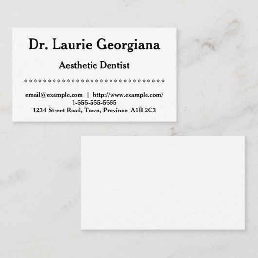 Eenvoudig esthetisch tandheelkundig Visitekaartje (Voorkant / Achterkant)