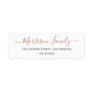 eenvoudig etiket met elegant adres