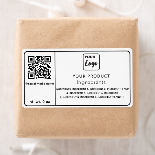 Eenvoudig etiket met zwarte en witte logo (Insitu)