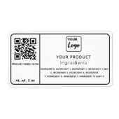 Eenvoudig etiket met zwarte en witte logo (Voorkant)