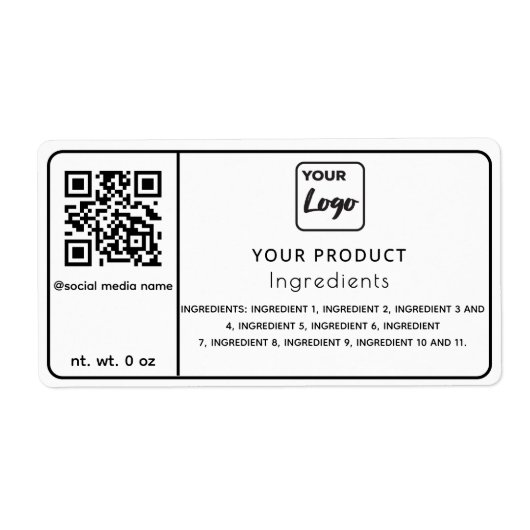 Eenvoudig etiket met zwarte en witte logo (Voorkant)