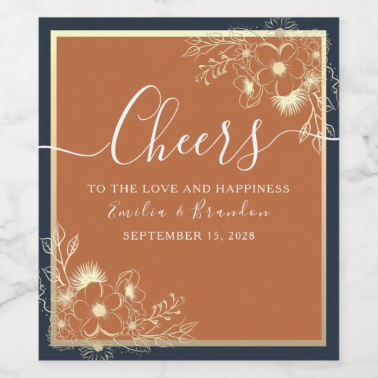 Eenvoudig etiket voor trouwerijwijn (Enkel label)