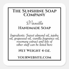 Eenvoudig etiket voor witte en zwarte zeep-cosmeti