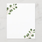 Eenvoudig eucalyptus afscheidsfeestje voor gepensi flyer (Achterkant)