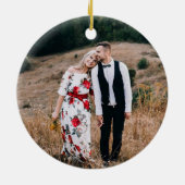 Eenvoudig Eucalyptus Botanical Weddenschap Keramisch Ornament (Achterkant)