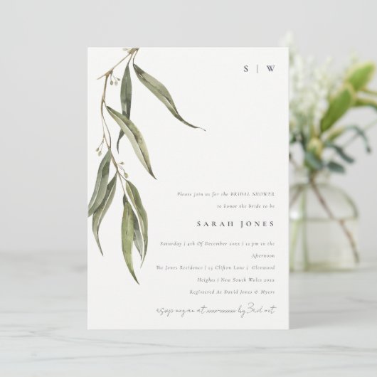 Eenvoudig eucalyptus botanisch Vrijgezellenfeest Kaart (Staand voorkant)