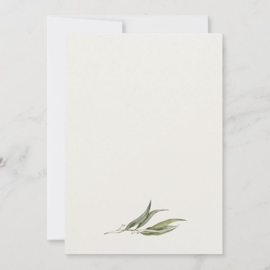 Eenvoudig eucalyptus botanisch Vrijgezellenfeest Kaart (Achterkant)