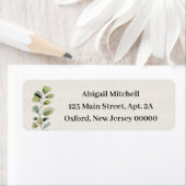 Eenvoudig Eucalyptus Branch Return-adreslabel Etiket (Insitu)