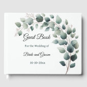 Eenvoudig Eucalyptus Bruiloft Gastenboek (Voorkant)
