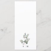 Eenvoudig Eucalyptus Bruiloftsmenu Menu (Achterkant)