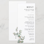 Eenvoudig Eucalyptus Bruiloftsmenu Menu (Voorkant / Achterkant)