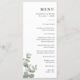 Eenvoudig Eucalyptus Bruiloftsmenu Menu