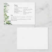 Eenvoudig Eucalyptus Foliage Cash Bar & Shuttle Informatiekaartje (Voorkant / Achterkant)