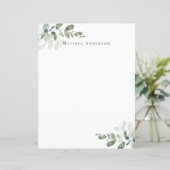 Eenvoudig Eucalyptus gepersonaliseerd briefpapier (Staand voorkant)