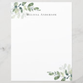 Eenvoudig Eucalyptus gepersonaliseerd briefpapier (Voorkant)