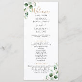 Eenvoudig Eucalyptus Greenery Ceremony-programma Menu (Voorkant)