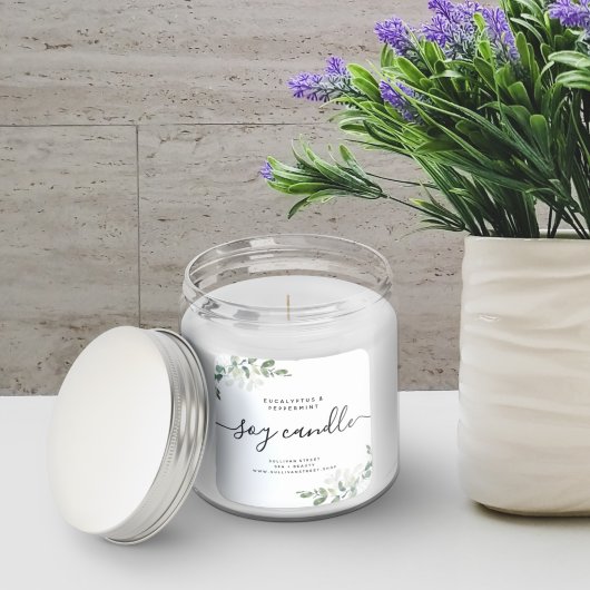 Eenvoudig Eucalyptus Greenery Soy Candle Label
